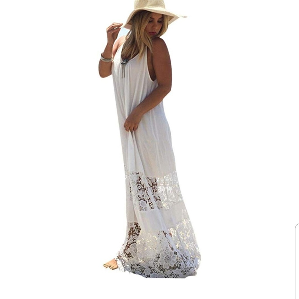 White bohemian maxi dress